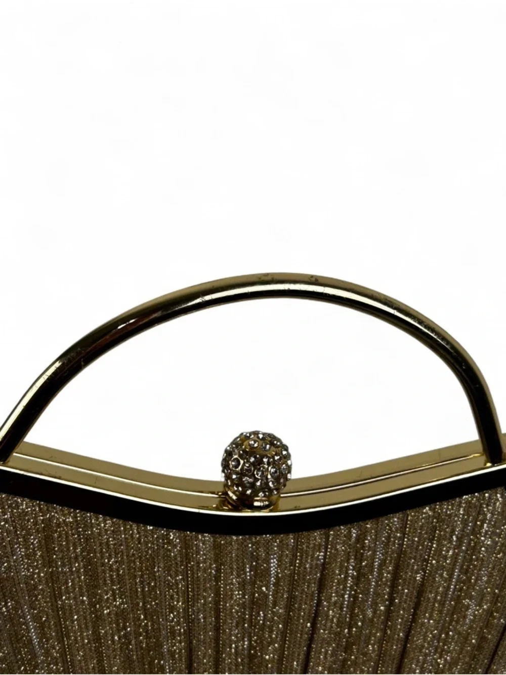 Sparkle Gold Evening Clutch with Top Handle
